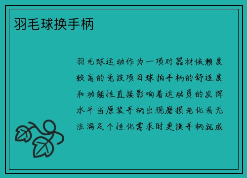 羽毛球换手柄